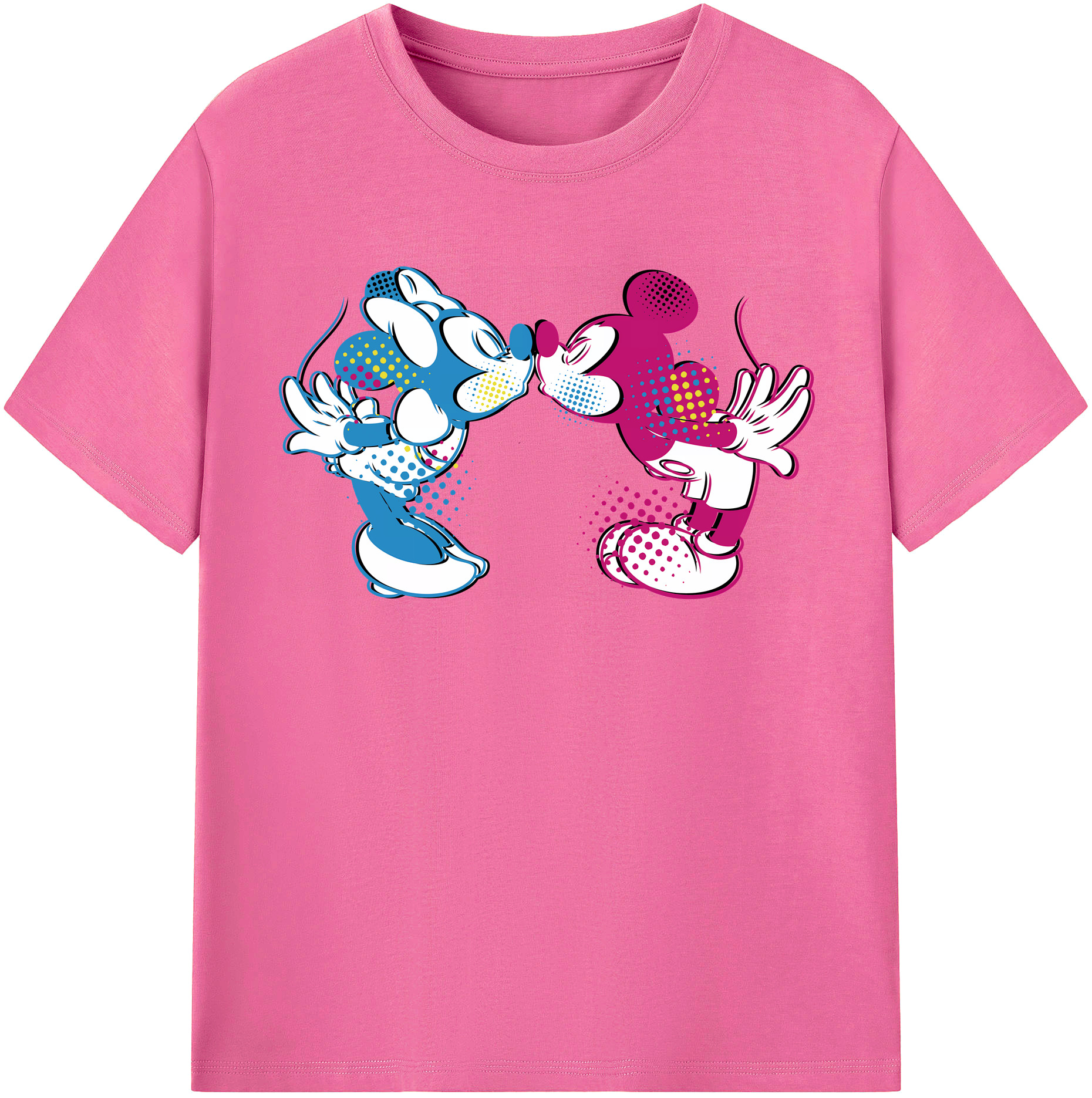 （画像用） ミッキーマウス Mickey Mouse レディースカジュアルプリントTシャツ（綿100％）